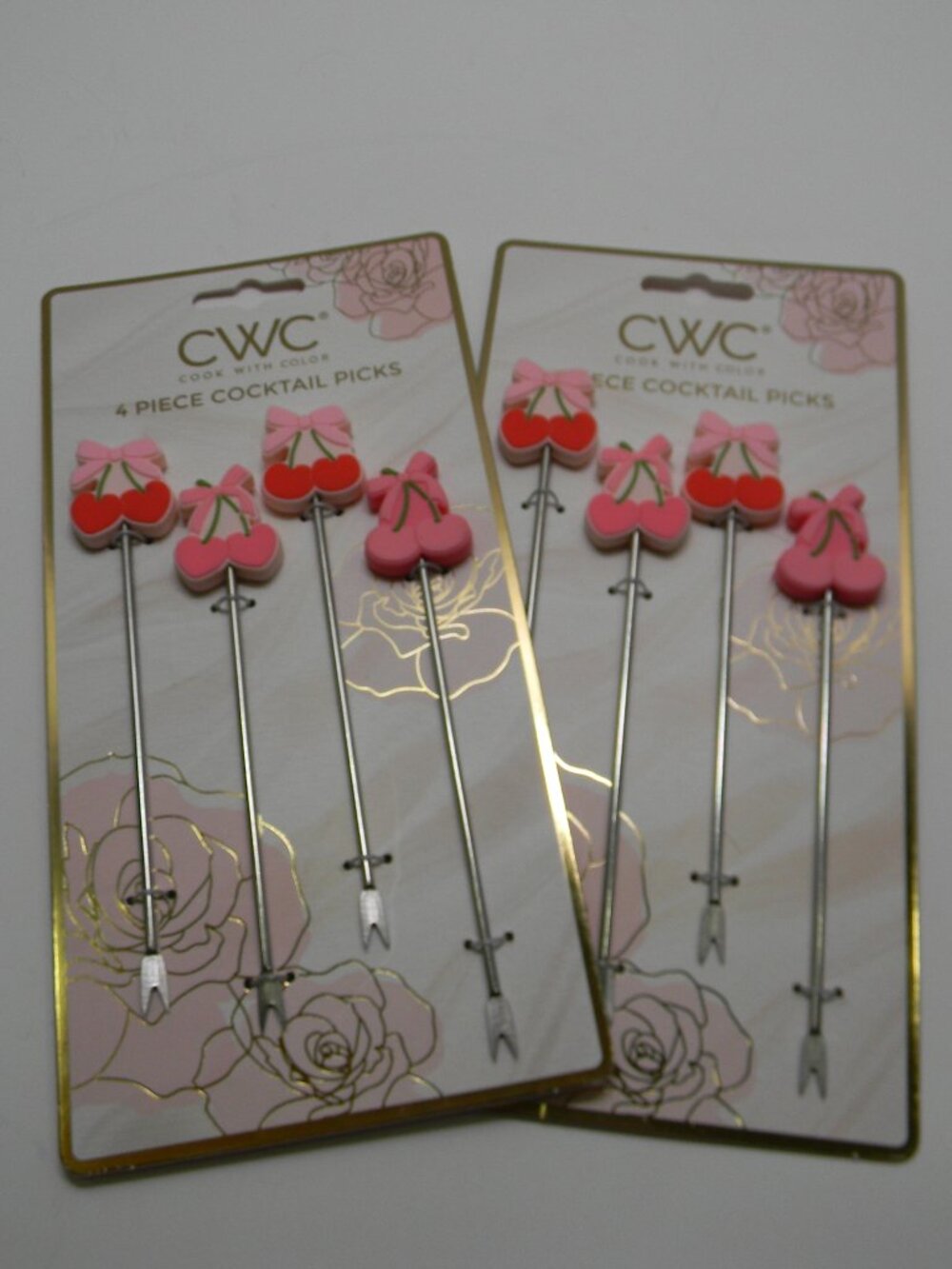 CWC Cherry Cocktail Picks 8 Count Entertaining Fruit Appetizers NIP